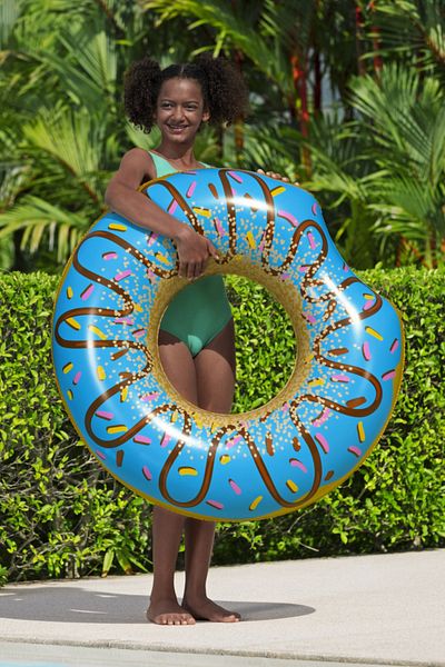 TUENGİ STORE 12+ Years Giant Size Donut Bagel Inflatable Sea Pool Ring 119 cm