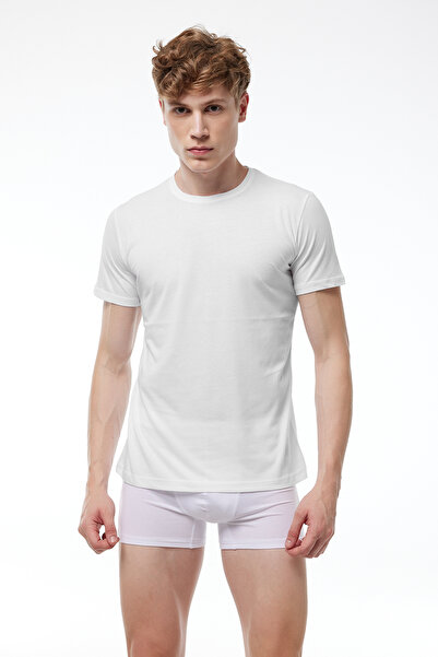 Malabadi Men's Stone Color Round Neck Modal Thin Summer Coolness T-Shirt 084