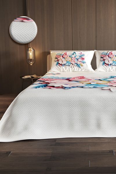MonoHome Pique Set Cotton Double Jacquard Woven Bedspread Lotus