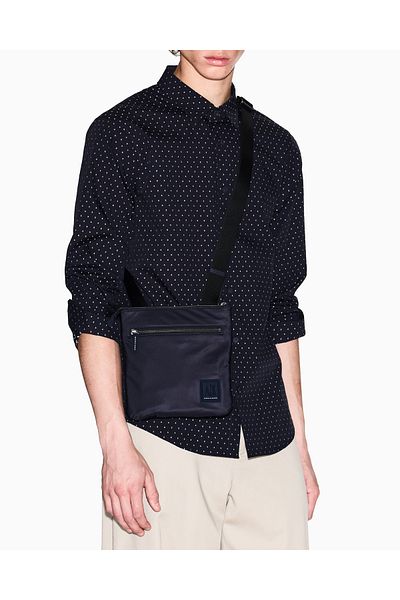 Armani Exchange Men's Adjustable Strap Zipper Closure Sports Wide Use Navy Blue Shoulder Bag Xm 000105   Af15129-U