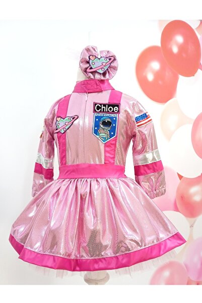 Mum Design Gifts PARLAK PEMBE ASTRONOT ELBİSESİ
