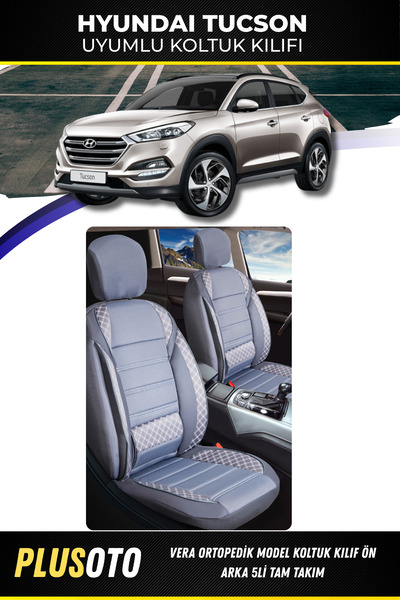 PlusOto مجموعة أغطية مقاعد السيارة المدخنة المتوافقة مع Hyundai Tucson من سلس...