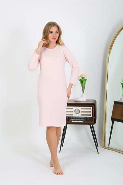 Celira Cotton Home Dress Tunic Nightgown Salmon 13132