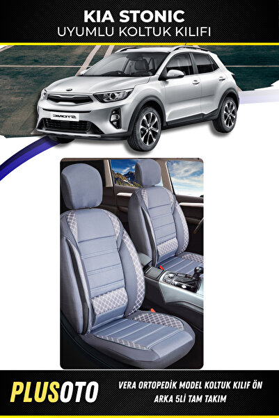 PlusOto مجموعة أغطية مقاعد السيارة المدخنة المتوافقة مع سلسلة Vera من Kia Sto...