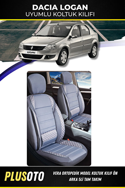 PlusOto مجموعة غطاء مقعد السيارة المدخن من سلسلة Vera المتوافقة مع Dacia Loga...