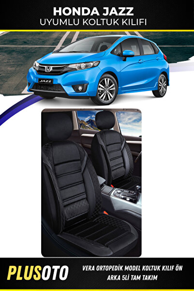PlusOto مجموعة أغطية مقاعد السيارة السوداء المتوافقة مع سلسلة Vera من Honda J...