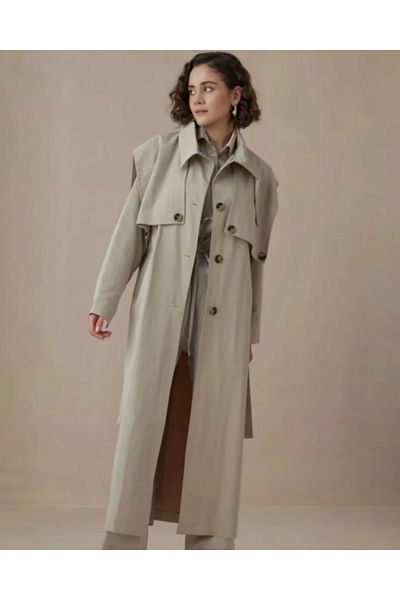 OlaLady Women's Buttoned Vest Cotton Canvas Trench Coat