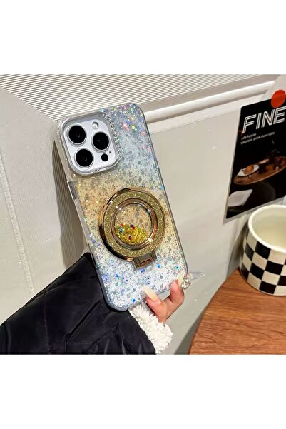 PEXURA TECH Apple İphone 16 Pro Max Taşlı Standlı Magsafe Destekli Premium Kapak Kılıf