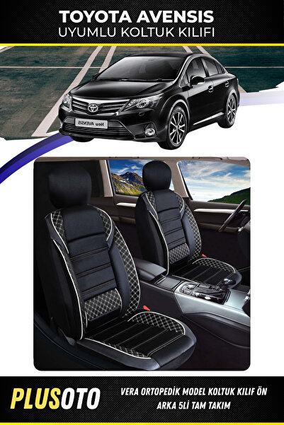 PlusOto مجموعة أغطية مقاعد السيارة المتوافقة مع Toyota Avensis Vera Series با...