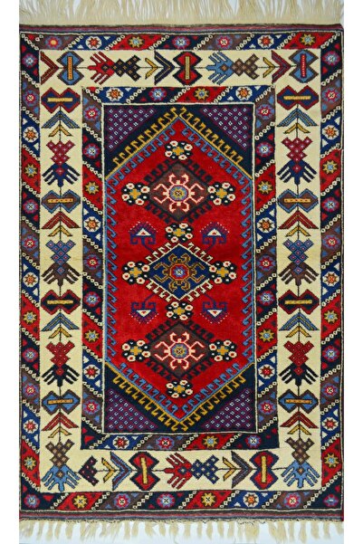 Handmade Antalya Döşemealtı El Dokuma Halı Kırmızı Renk 118x175 cm (2.06 m²)