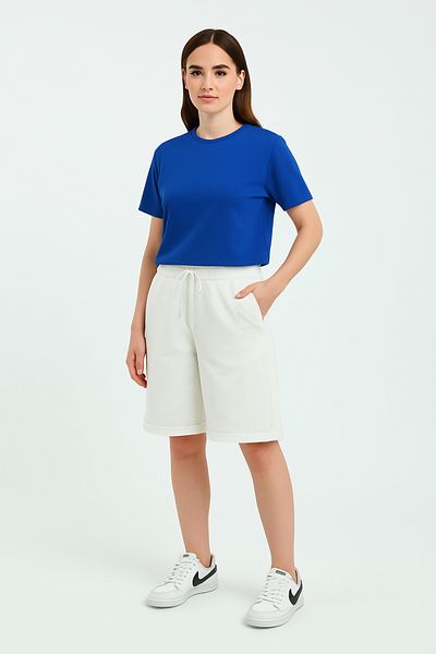 OXVİN Relax Return Πτυσσόμενο πόδι με κορδόνια στη μέση Oversize γυναικείο σορτς βερμούδα