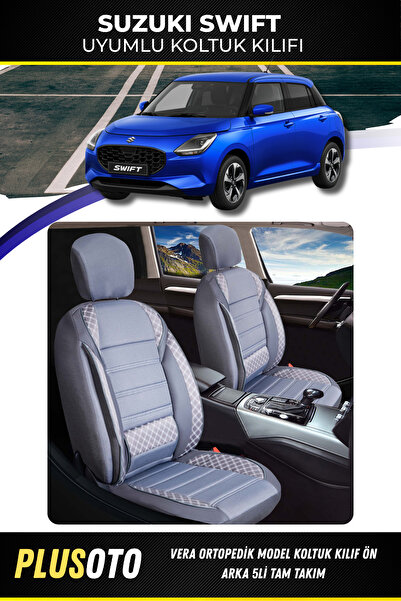 PlusOto مجموعة غطاء مقعد السيارة المدخن من سلسلة سوزوكي سويفت المتوافقة مع في...