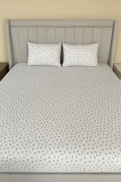 MixCotten Home Cotton Poplin Fabric Fitted Sheet and Single Pillow Set 100X200 cm +50X70 cm