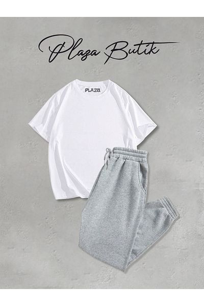 Plaza Butik Ανδρικό μπλουζάκι Oversize + Φούτερ Σετ δύο τεμαχίων