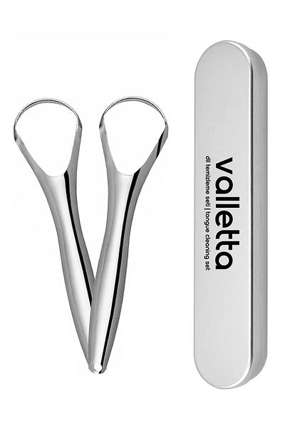 valletta Oasis Set of 2 Tongue Cleaner Metal Storage Box