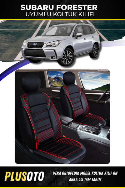 PlusOto مجموعة غطاء مقعد السيارة المتوافقة مع سلسلة فيرا من سوبارو فورستر بال...