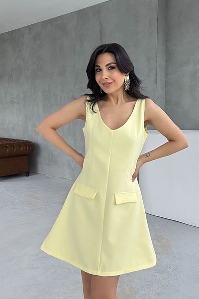 Seda Yalçın Atelier Yellow Strappy Dress with Pocket Detail