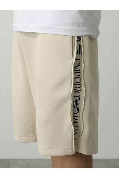 EA7 Men's Regular Waist Short Length Pocket Detail Relaxed Cut Beige Shorts & Bermuda 7m 000143   Af13538-U1079