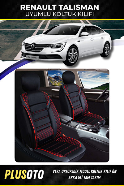 PlusOto Renault Talisman Compatible Vera Series Black Red Car Seat Cover Set ...