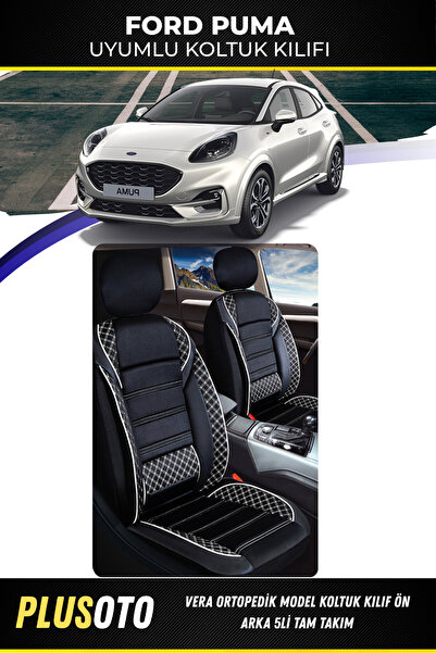 PlusOto مجموعة أغطية مقاعد السيارة المتوافقة مع سلسلة Vera من Ford Puma باللو...