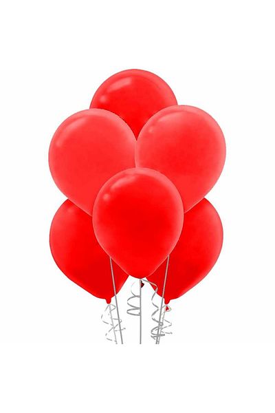 Uzay Balloon Single Color 12" 10pcs Red