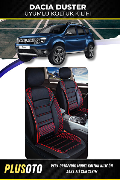 PlusOto مجموعة غطاء مقعد السيارة المتوافقة مع Dacia Duster من سلسلة Vera بالل...
