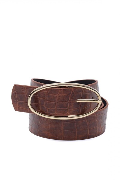 Paçuli Moda Patchouli Women's Oval Buckle Belt 20053
