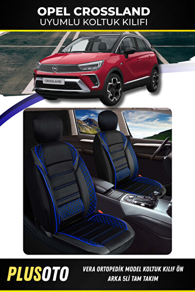 PlusOto مجموعة أغطية مقاعد السيارة المتوافقة مع سلسلة Vera من Opel Crossland ...