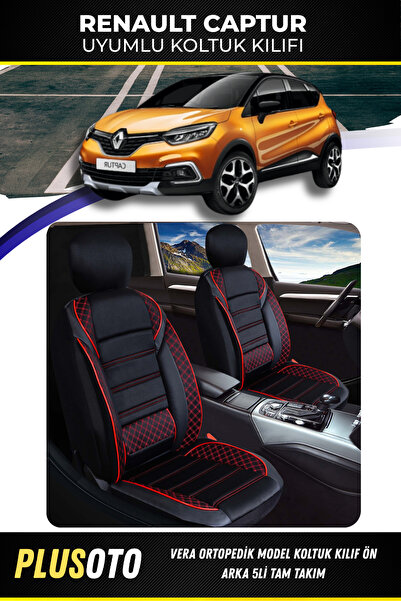 PlusOto مجموعة غطاء مقعد السيارة المتوافقة مع سلسلة Vera من Renault Captur با...