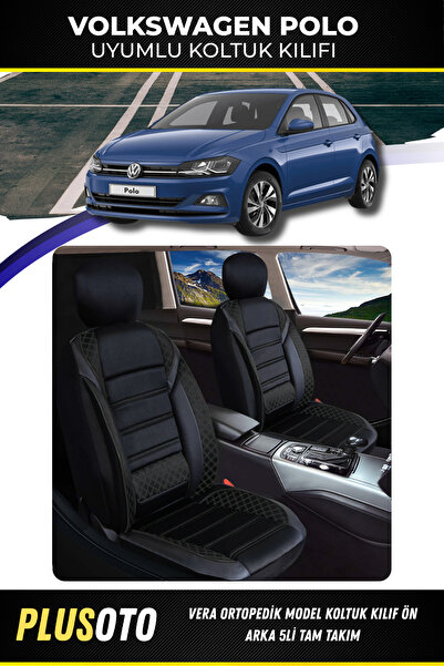 PlusOto Volkswagen Polo Uyumlu Vera Serisi Siyah Oto Koltuk Kılıfı 5li Takım ...