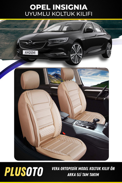 PlusOto Opel Insignia Compatible Vera Series Beige Car Seat Cover Set of 5 M-602