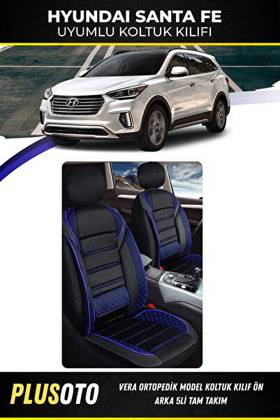 PlusOto مجموعة أغطية مقاعد السيارة المتوافقة مع Hyundai Santa Fe من سلسلة Ver...