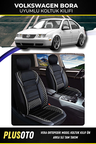 PlusOto مجموعة غطاء مقعد السيارة المتوافقة مع سلسلة فولكس فاجن بورا باللونين ...
