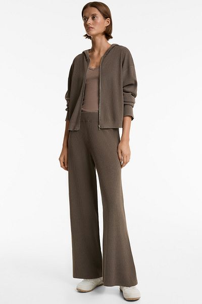 Oysho Hooded rib-knit jacket