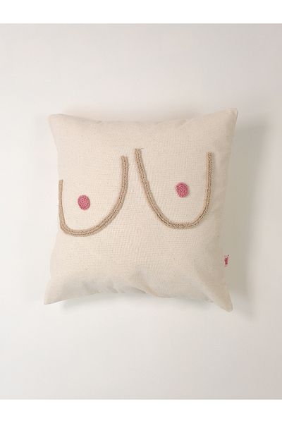 Galia Tasarım Μαξιλαροθήκη Boobs Washed Linen Color Punch Throw Μαξιλαροθήκη 45*45 cm
