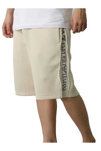EA7 Men's Regular Waist Short Length Pocket Detail Relaxed Cut Beige Shorts & Bermuda 7m 000143   Af13538-U1079