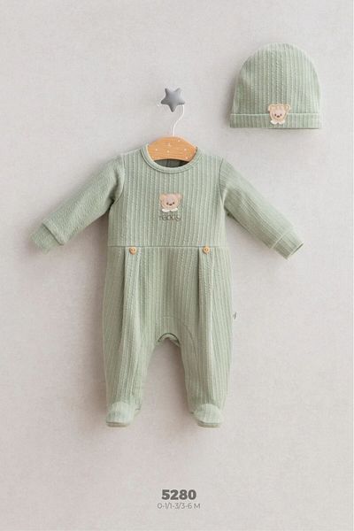 Tongs Baby Teddy Bear Jumpsuit 5280 Green