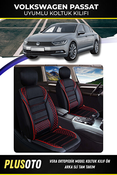 PlusOto مجموعة أغطية مقاعد السيارة المتوافقة مع سلسلة فولكس فاجن باسات فيرا ب...