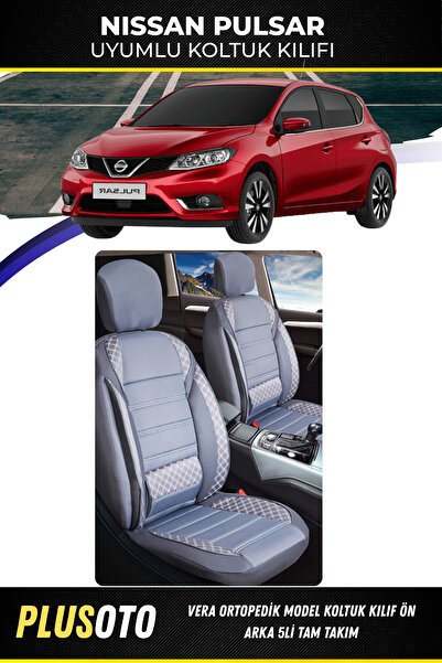 PlusOto Nissan Pulsar Compatible Vera Series Smoked Car Seat Cover Set of 5 M-573
