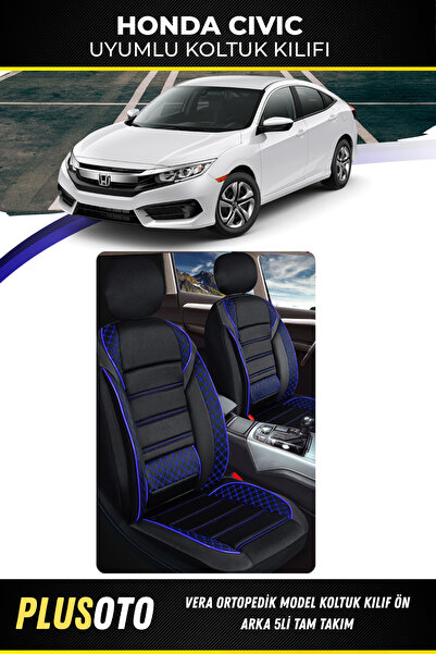 PlusOto مجموعة أغطية مقاعد السيارة المتوافقة مع سلسلة Vera من Honda Civic بال...
