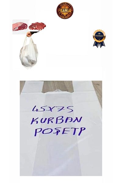 figanlar ambalaj Thick White King Size 100 Pieces 45X75Cm Bags / Meat Carrying Bags 100 Pieces