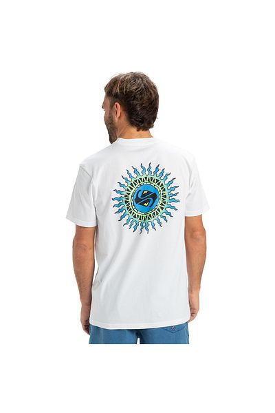 Quiksilver Ανδρικό μπλουζάκι Home Beach Blast σε λευκό στυλ Eqyzt08046-908