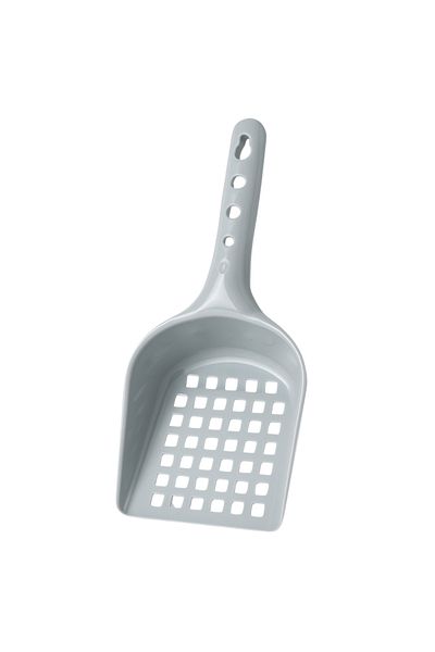 BEYLİNİ Cat Litter Shovel Plastic Square Hole Easy Clean Hangable Sand Cleaning Shovel Gray 8X24