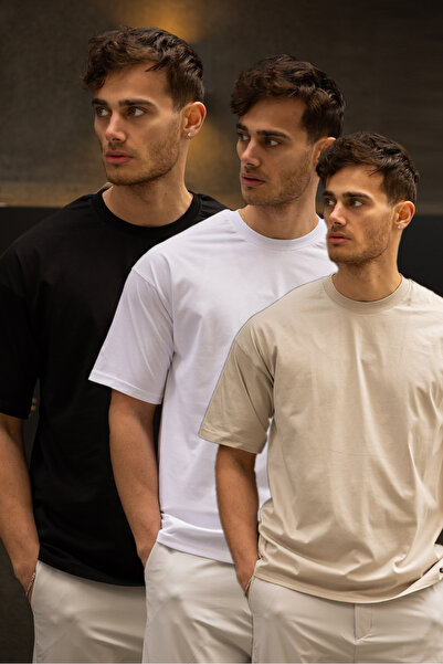 3MODA Muški Oversize kroj običan set od 3 T-shirt