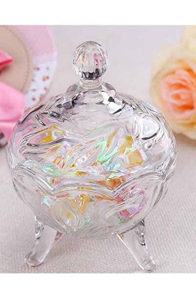 ALBETTO Luxury Crystal Glass Sugar Bowl, Large Size Sugar Bowl