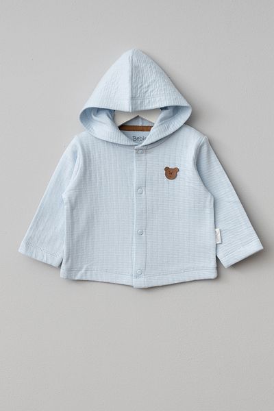 Bebitof Cute Figures Patterned Hooded Cotton Baby Cardigan