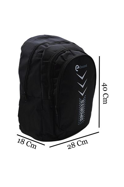 Gen-Of Sport 3 Compartment School Backpack Black Gray Dotted Code:701