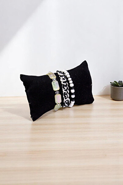 Serhat Aksesuar ve El İşçilik مجموعة ثلاثية من الأساور المضفرة من الحجر الطبي...