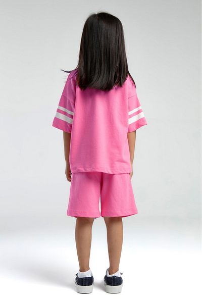 U.S. Polo Assn. U.S. Polo Assn. Girl's Fuchsia Single Jersey Bermuda Suit
