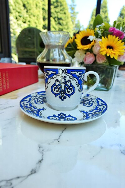 e-meta Kütahya Özel Günler İçin 6 Kişilik Kahve Seti - 12 Parça Porselen Fincan Takımı - Hediyelik